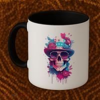 Skull 4th Of July Uncle Sam Skull American Flag Patriotic Meaningful Gift Coffee Mug thumb 2