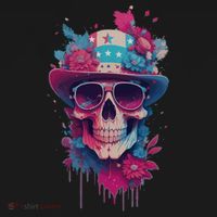 Skull 4th Of July Uncle Sam Skull American Flag Patriotic Meaningful Gift Women's Hoodie thumb 2