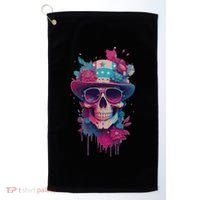 Skull 4th Of July Uncle Sam Skull American Flag Patriotic Meaningful Gift Golf Towel thumb 0