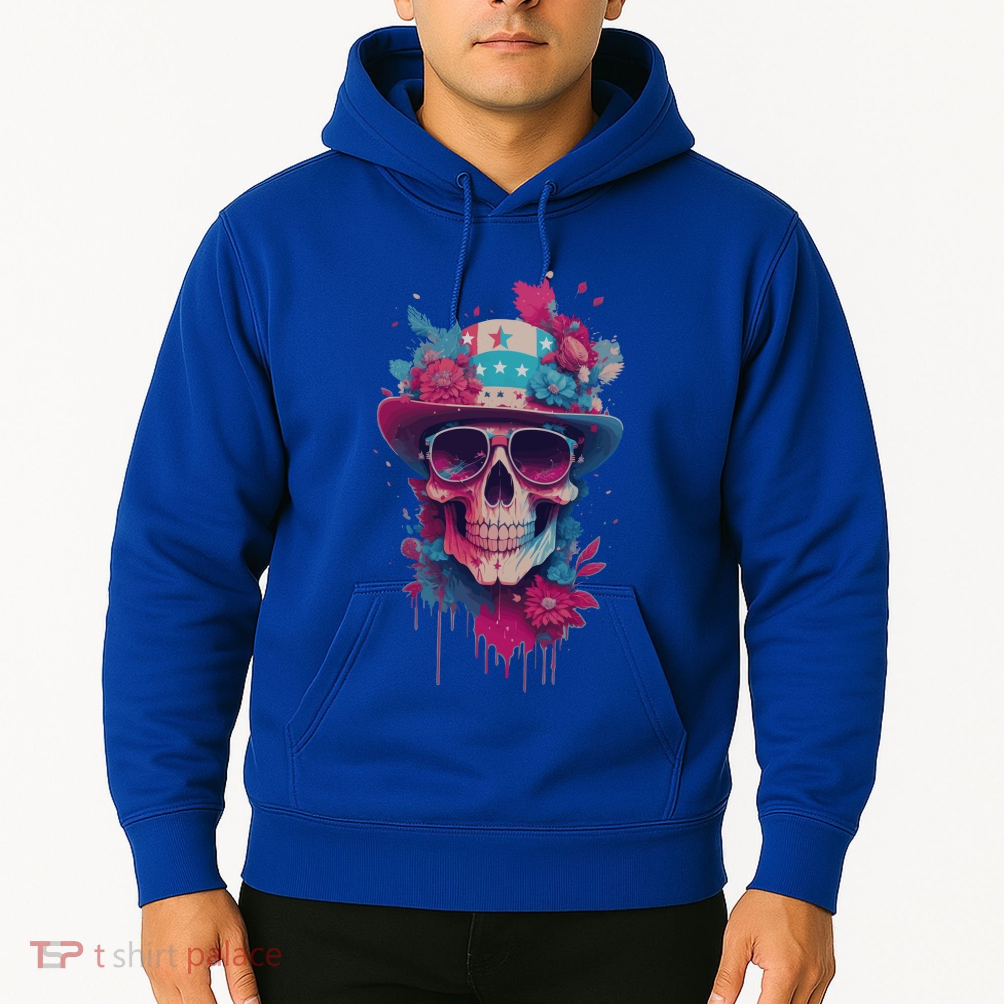 Skull 4th Of July Uncle Sam Skull American Flag Patriotic Meaningful Gift Hoodie