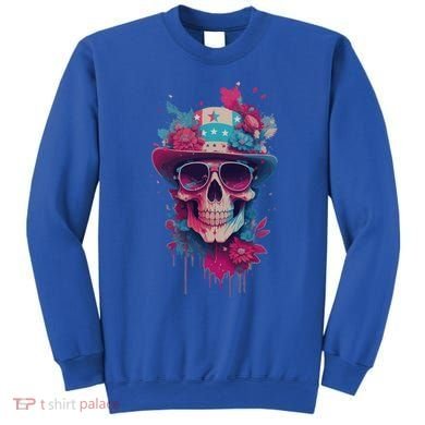 Skull 4th Of July Uncle Sam Skull American Flag Patriotic Meaningful Gift Sweatshirt