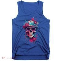 Skull 4th Of July Uncle Sam Skull American Flag Patriotic Meaningful Gift Tank Top thumb 0