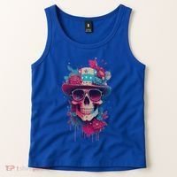 Skull 4th Of July Uncle Sam Skull American Flag Patriotic Meaningful Gift Tank Top thumb 2