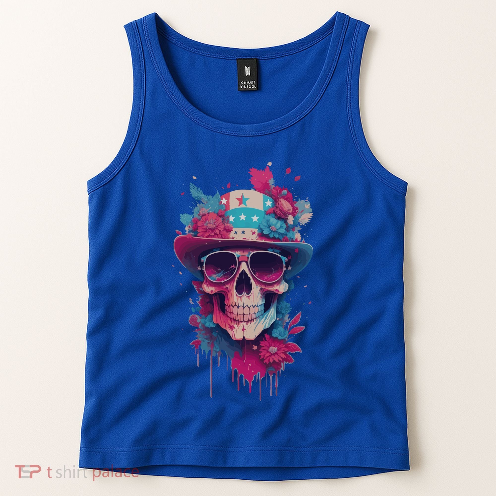 Skull 4th Of July Uncle Sam Skull American Flag Patriotic Meaningful Gift Tank Top