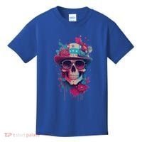 Skull 4th Of July Uncle Sam Skull American Flag Patriotic Meaningful Gift Kids T-Shirt thumb 0