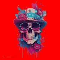 Skull 4th Of July Uncle Sam Skull American Flag Patriotic Meaningful Gift Santa Hat thumb 1