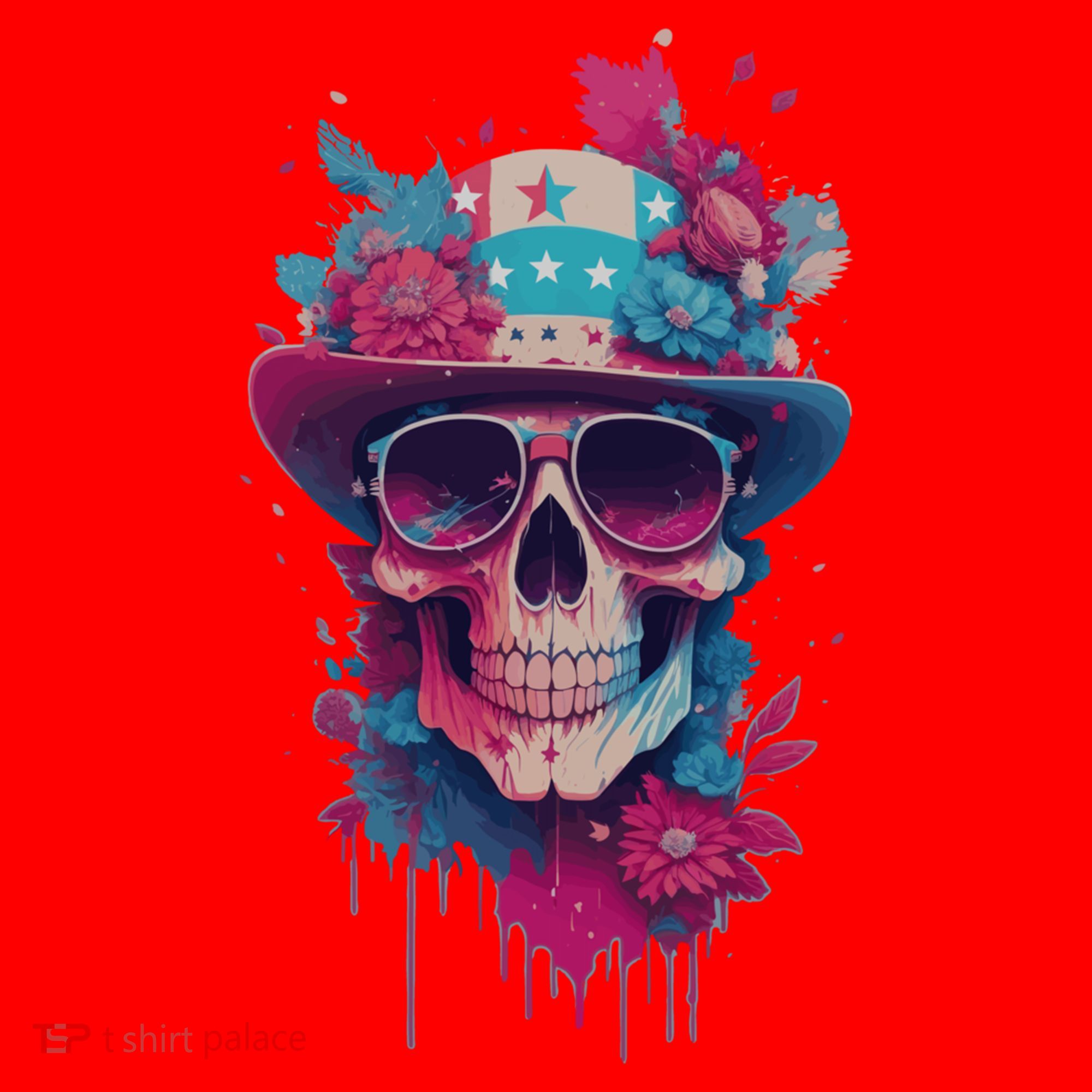 Skull 4th Of July Uncle Sam Skull American Flag Patriotic Meaningful Gift Santa Hat