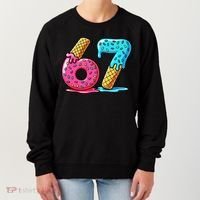 Sweet 67 Dessert Themed Ice Cream Drip 6-7 Meme Women's Sweatshirt thumb 0