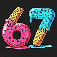 Sweet 67 Dessert Themed Ice Cream Drip 6-7 Meme Women's Sweatshirt thumb 2