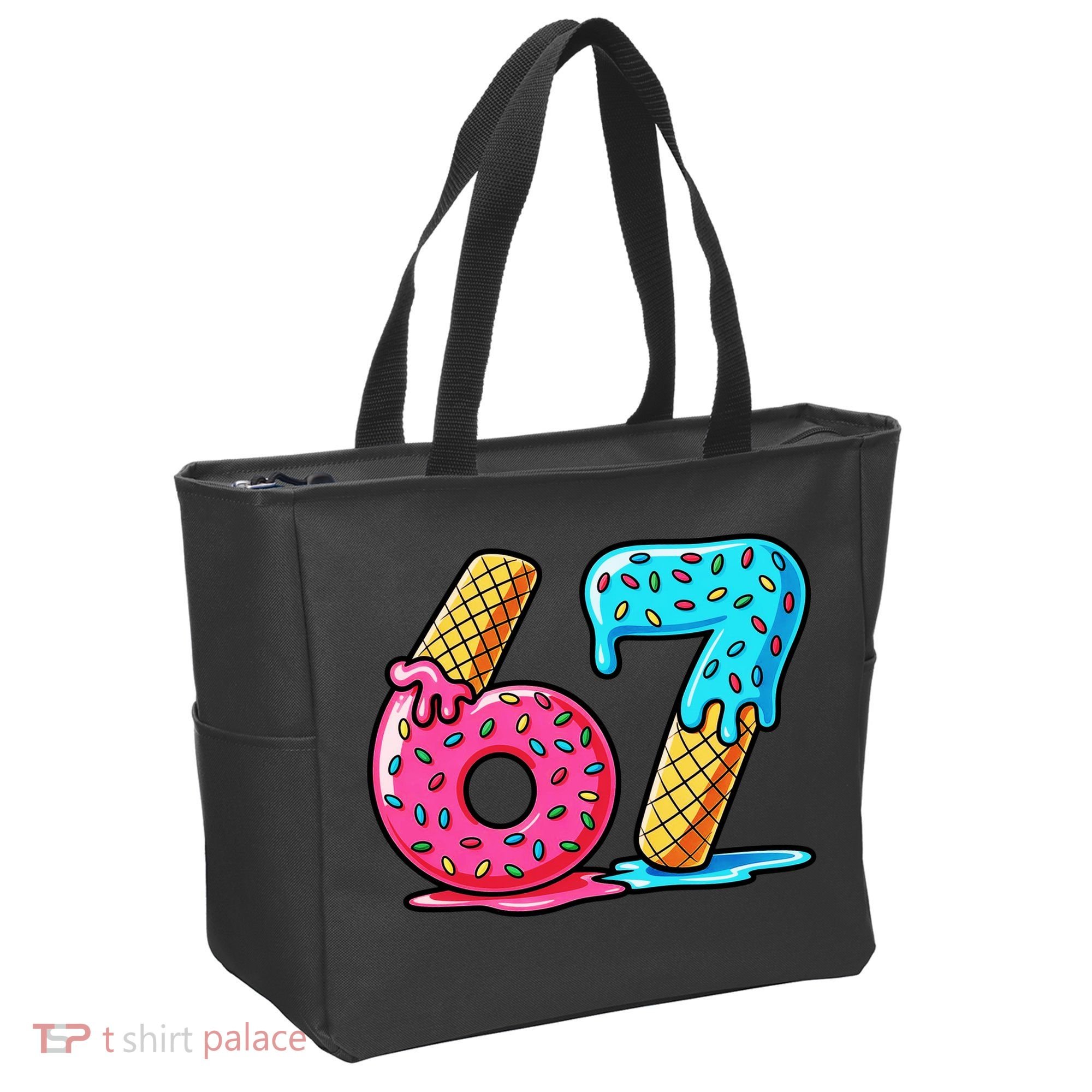 Sweet 67 Dessert Themed Ice Cream Drip 6-7 Meme Tote Bag