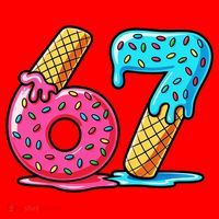 Sweet 67 Dessert Themed Ice Cream Drip 6-7 Meme Santa Hat thumb 1