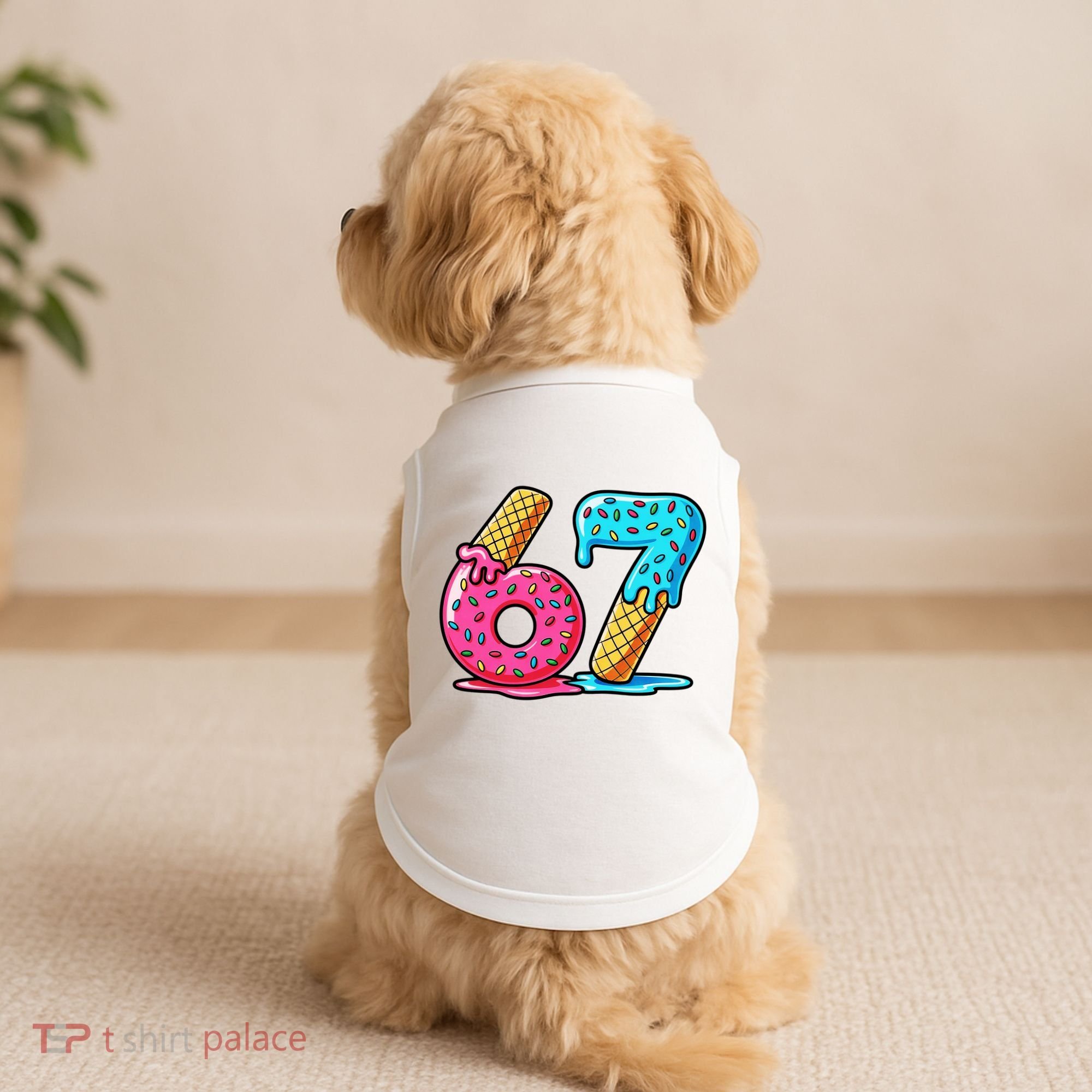Sweet 67 Dessert Themed Ice Cream Drip 6-7 Meme Doggie Tank