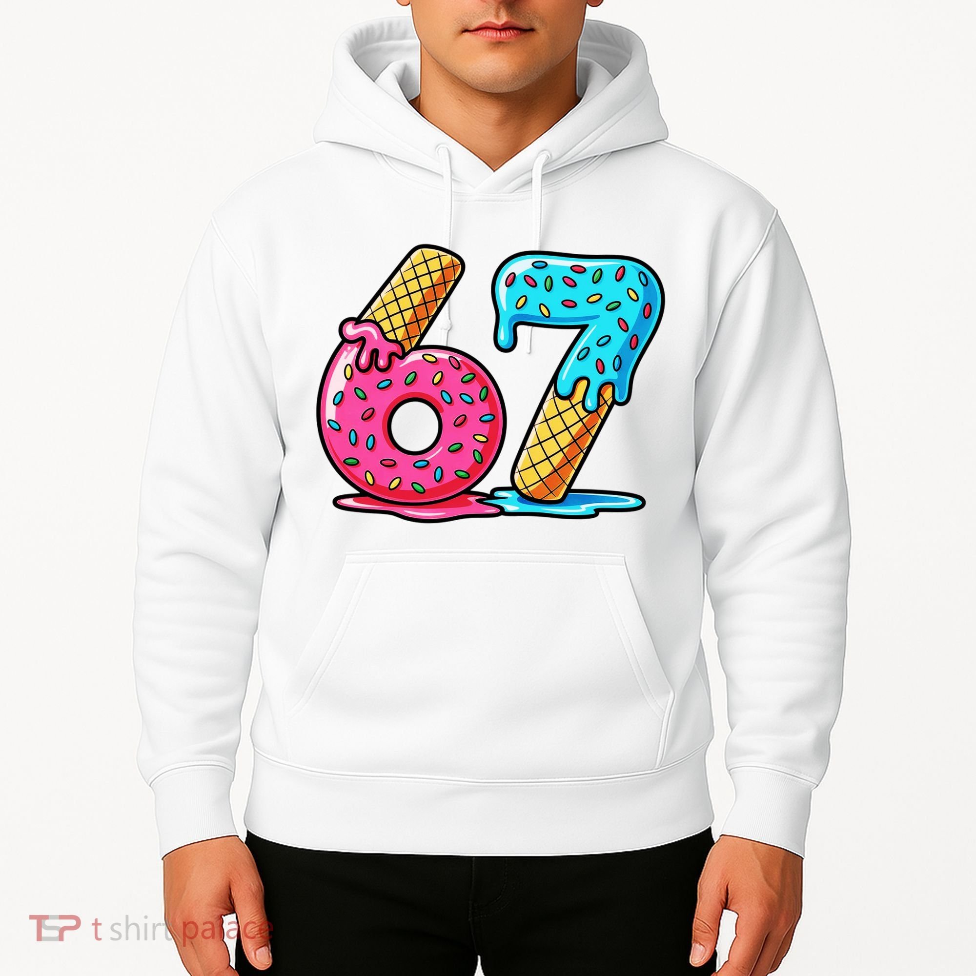 Sweet 67 Dessert Themed Ice Cream Drip 6-7 Meme Hoodie
