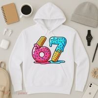 Sweet 67 Dessert Themed Ice Cream Drip 6-7 Meme Hoodie thumb 3