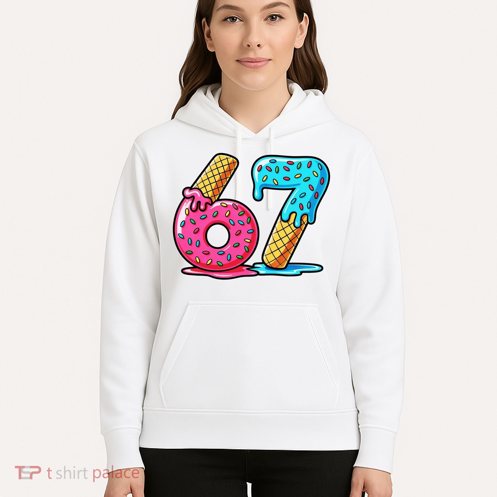 Sweet 67 Dessert Themed Ice Cream Drip 6-7 Meme Hoodie