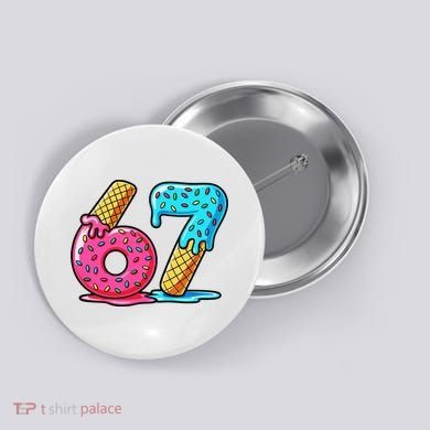 Sweet 67 Dessert Themed Ice Cream Drip 6-7 Meme Button