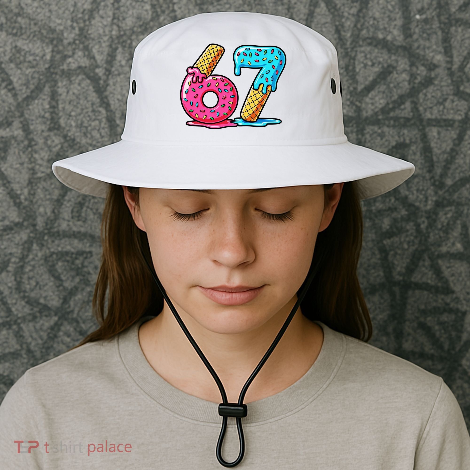 Sweet 67 Dessert Themed Ice Cream Drip 6-7 Meme Bucket Hat