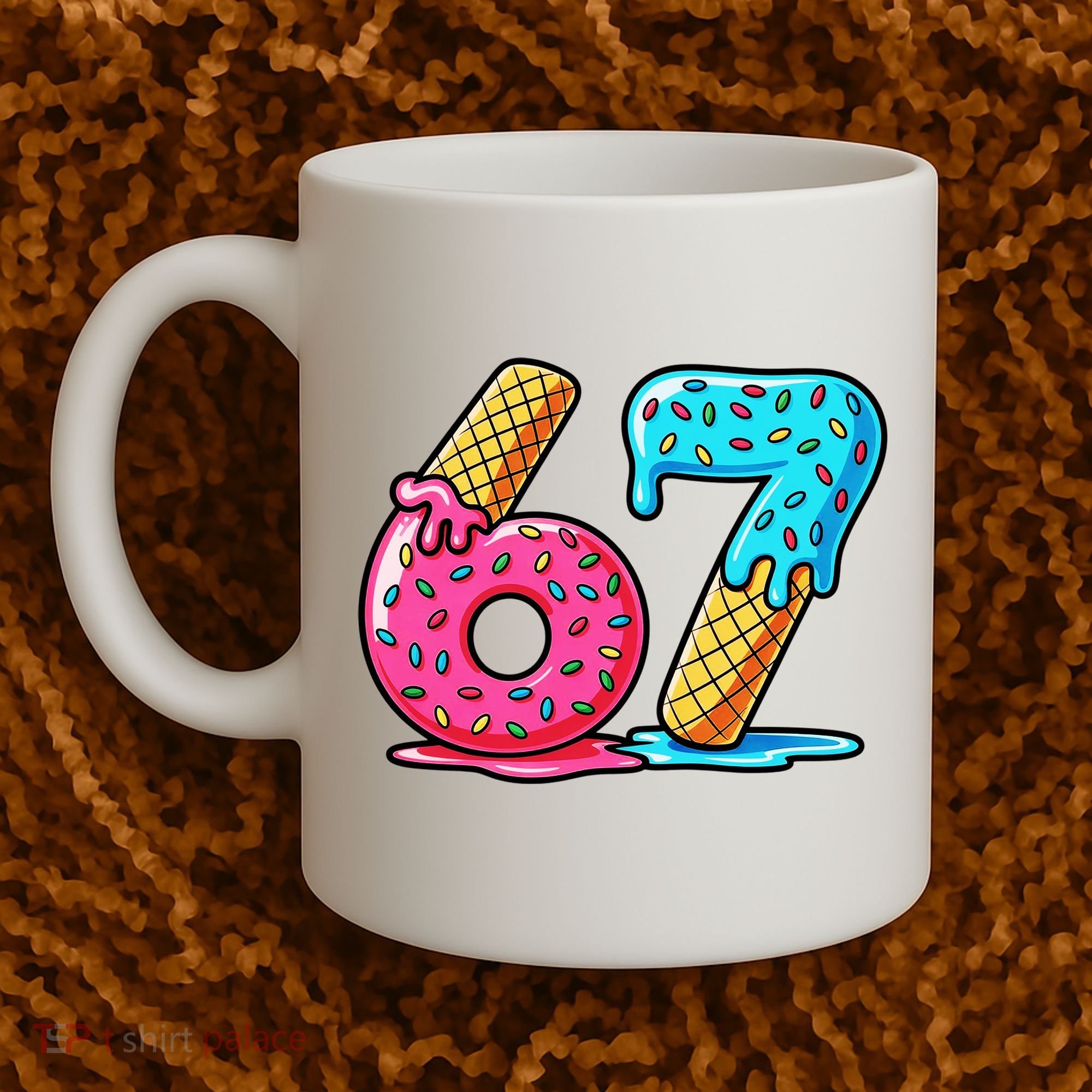 Sweet 67 Dessert Themed Ice Cream Drip 6-7 Meme Coffee Mug