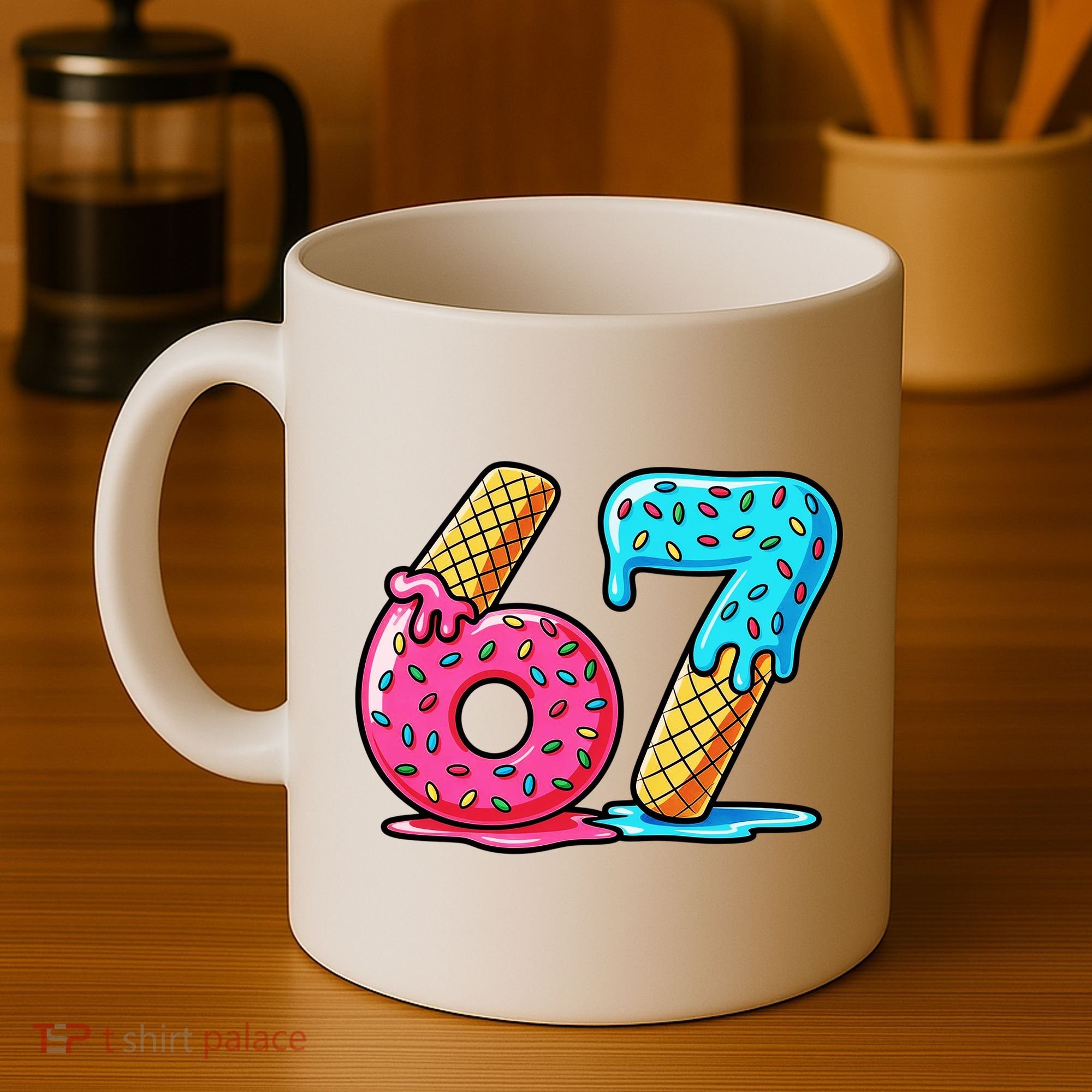 Sweet 67 Dessert Themed Ice Cream Drip 6-7 Meme Coffee Mug
