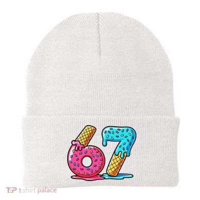 Sweet 67 Dessert Themed Ice Cream Drip 6-7 Meme Beanie