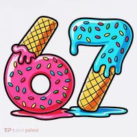 Sweet 67 Dessert Themed Ice Cream Drip 6-7 Meme Women's Hoodie thumb 2