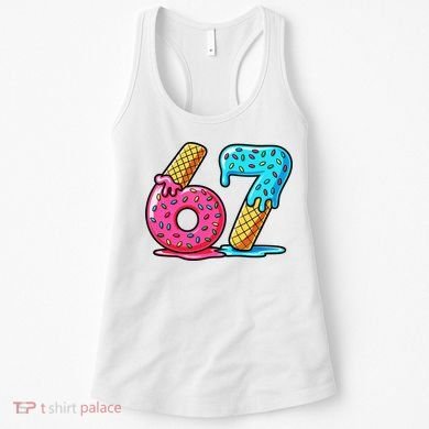 Sweet 67 Dessert Themed Ice Cream Drip 6-7 Meme Women's Tank Top