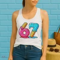 Sweet 67 Dessert Themed Ice Cream Drip 6-7 Meme Women's Tank Top thumb 2