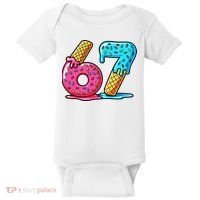 Sweet 67 Dessert Themed Ice Cream Drip 6-7 Meme Baby Bodysuit thumb 0