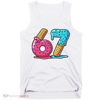 Sweet 67 Dessert Themed Ice Cream Drip 6-7 Meme Tank Top
