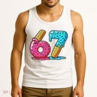 Sweet 67 Dessert Themed Ice Cream Drip 6-7 Meme Tank Top thumb 3