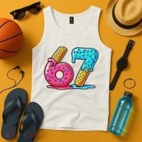 Sweet 67 Dessert Themed Ice Cream Drip 6-7 Meme Tank Top thumb 4