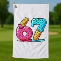 Sweet 67 Dessert Themed Ice Cream Drip 6-7 Meme Golf Towel thumb 1