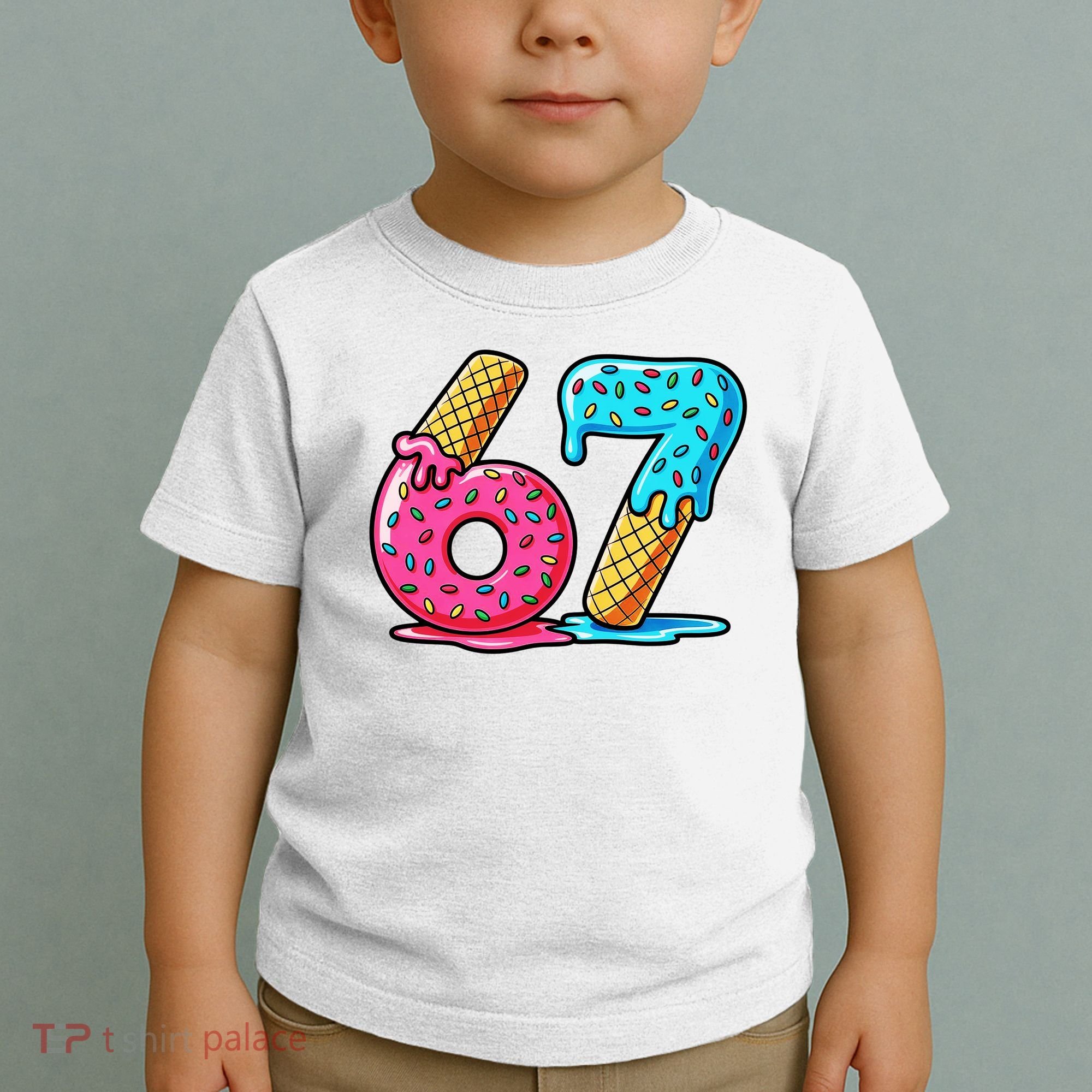 Sweet 67 Dessert Themed Ice Cream Drip 6-7 Meme Toddler T-Shirt