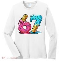 Sweet 67 Dessert Themed Ice Cream Drip 6-7 Meme Women's Long Sleeve Shirt thumb 0