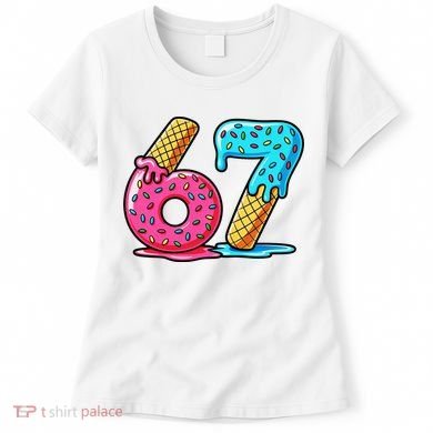 Sweet 67 Dessert Themed Ice Cream Drip 6-7 Meme Women's T-Shirt