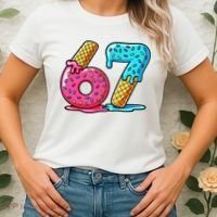 Sweet 67 Dessert Themed Ice Cream Drip 6-7 Meme Women's T-Shirt thumb 2