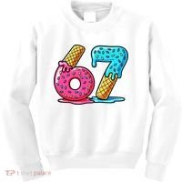 Sweet 67 Dessert Themed Ice Cream Drip 6-7 Meme Kids Sweatshirt thumb 0