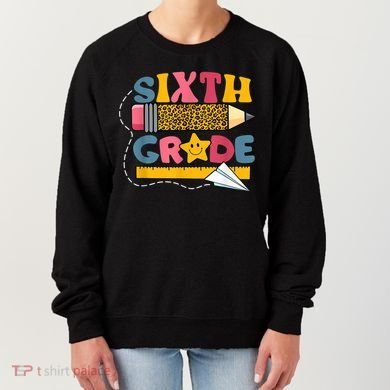 Sixth 6Th Grade Teacher Leopard Back To School Gift Women's Sweatshirt
