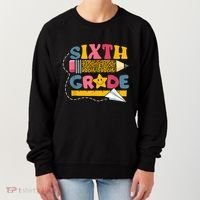 Sixth 6Th Grade Teacher Leopard Back To School Gift Women's Sweatshirt thumb 0