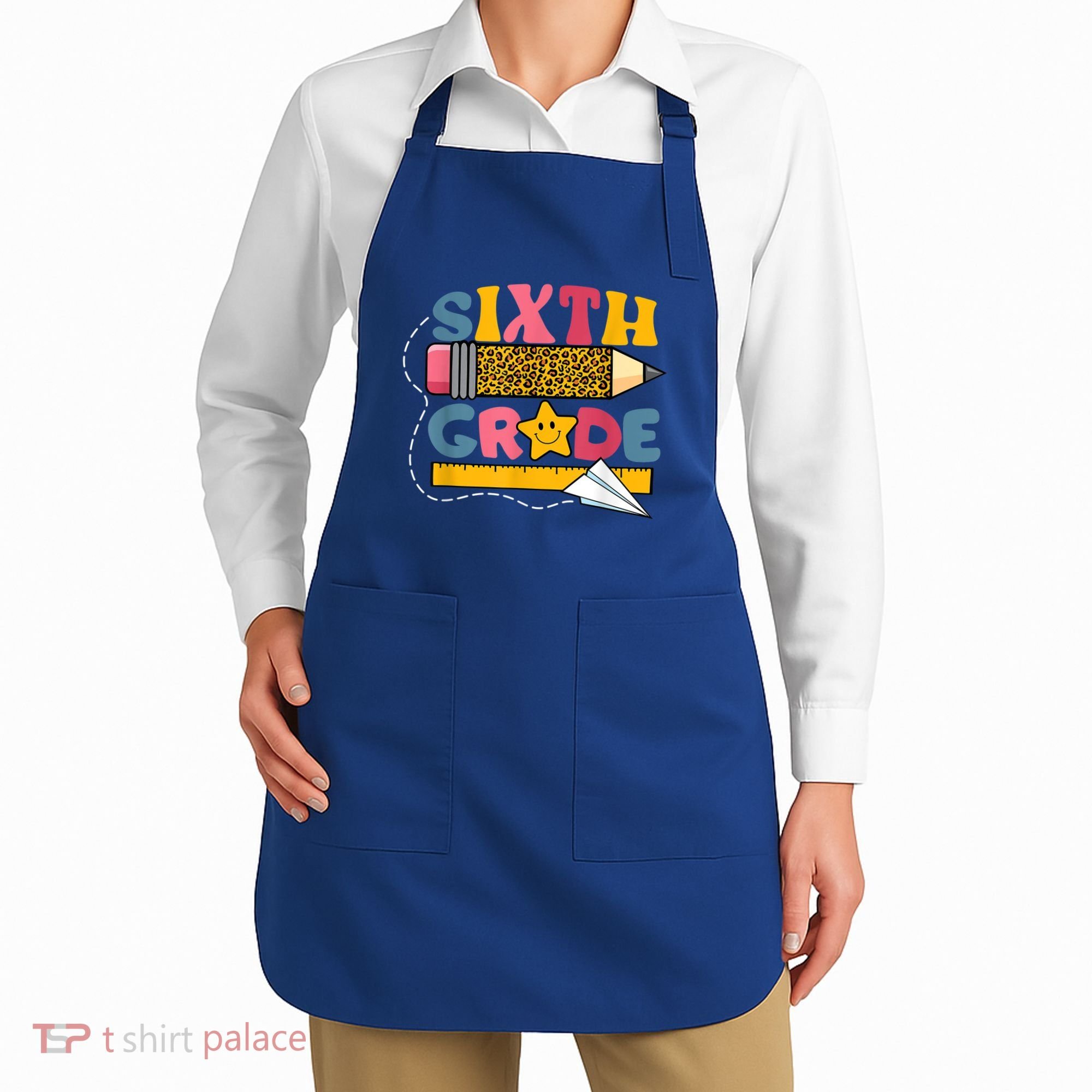 Sixth 6Th Grade Teacher Leopard Back To School Gift Apron