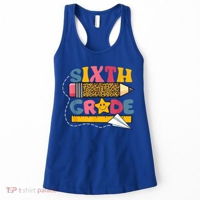 Sixth 6Th Grade Teacher Leopard Back To School Gift Women's Tank Top