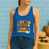 Sixth 6Th Grade Teacher Leopard Back To School Gift Women's Tank Top thumb 2