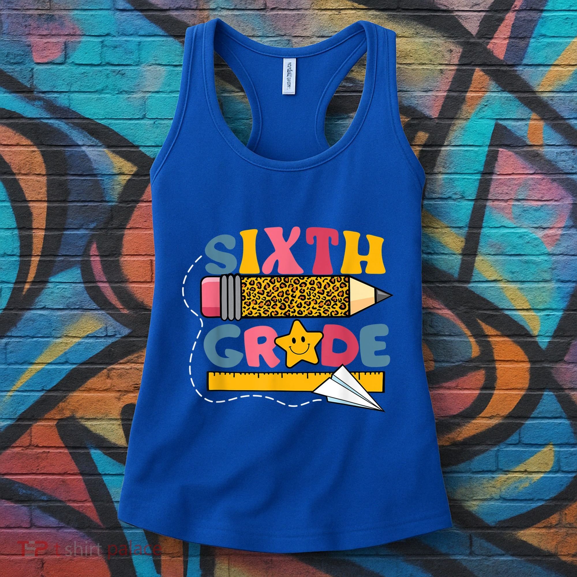 Sixth 6Th Grade Teacher Leopard Back To School Gift Women's Tank Top
