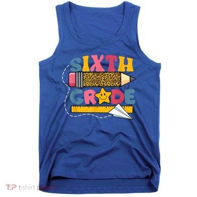 Sixth 6Th Grade Teacher Leopard Back To School Gift Tank Top