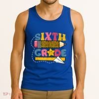 Sixth 6Th Grade Teacher Leopard Back To School Gift Tank Top thumb 3
