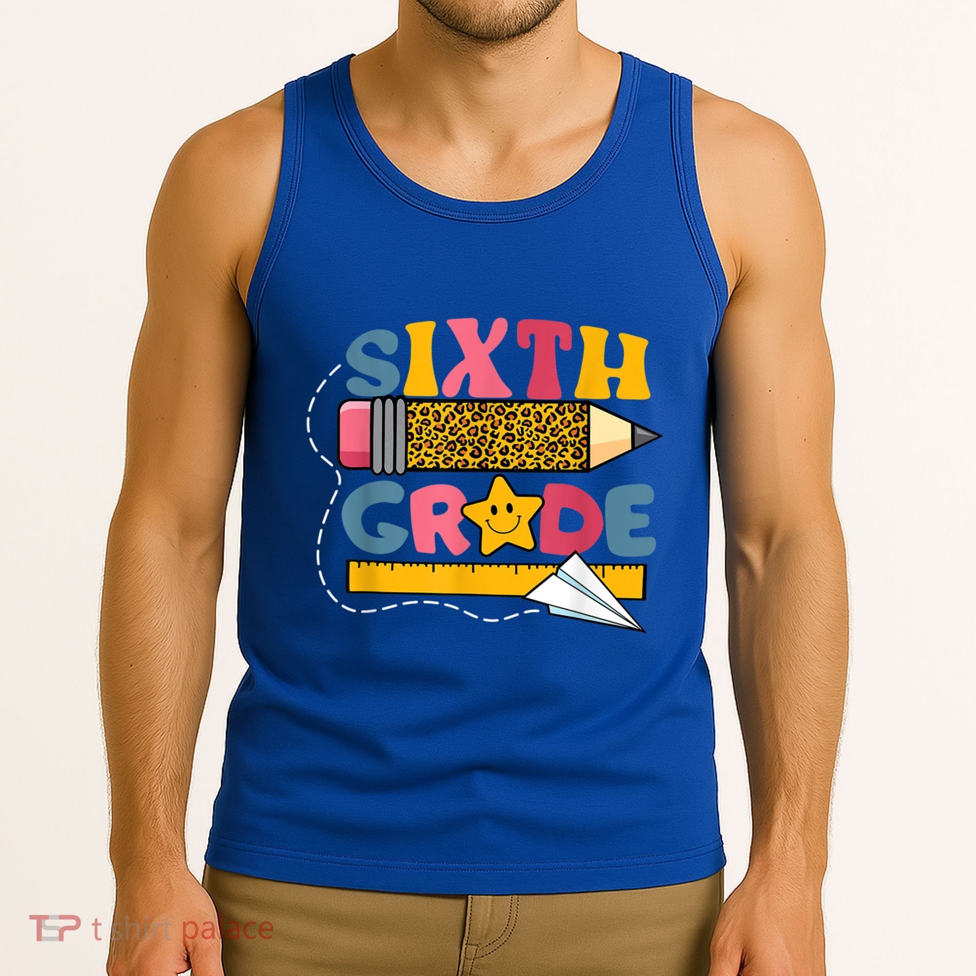 Sixth 6Th Grade Teacher Leopard Back To School Gift Tank Top