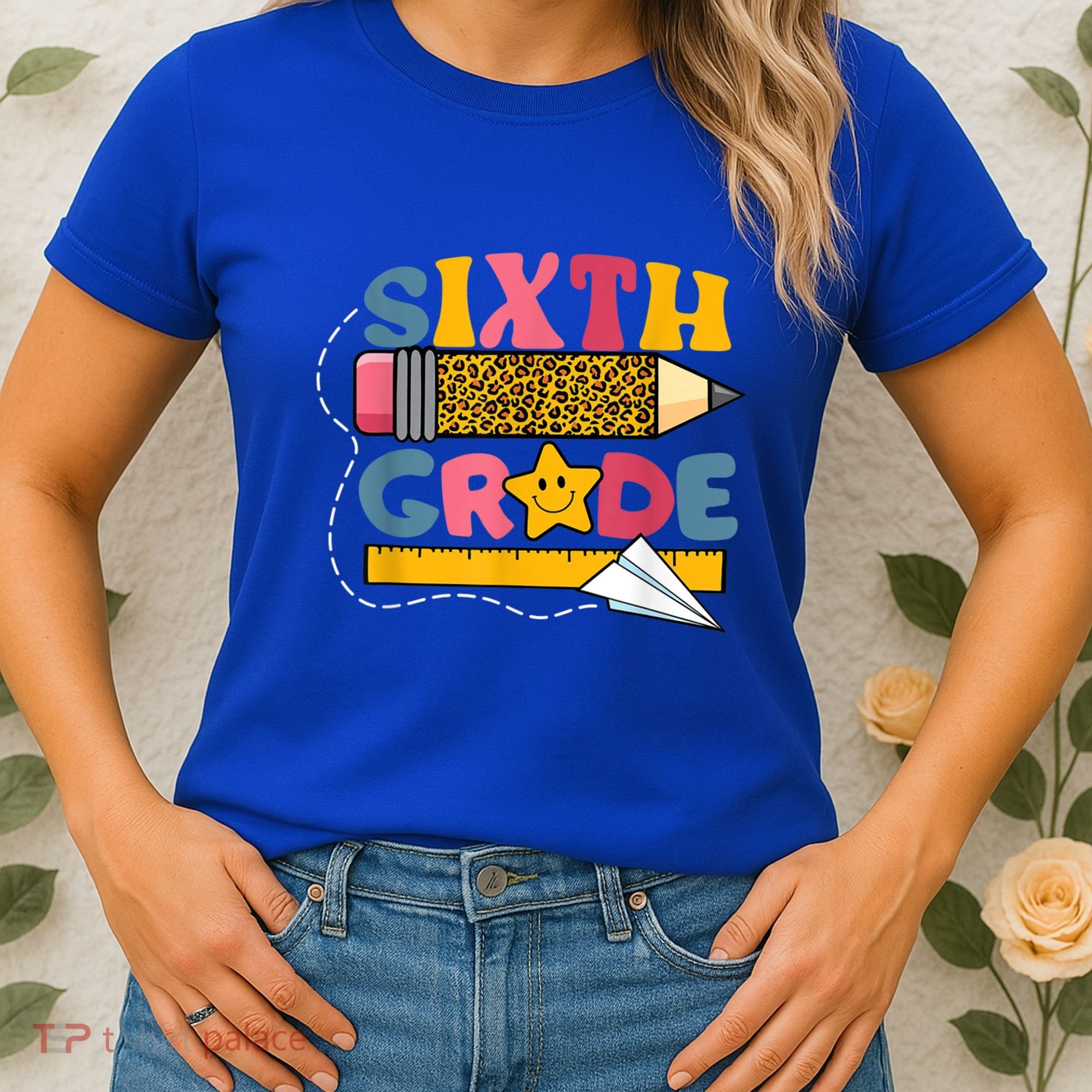 Sixth 6Th Grade Teacher Leopard Back To School Gift Women's T-Shirt