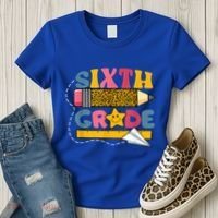 Sixth 6Th Grade Teacher Leopard Back To School Gift Women's T-Shirt thumb 3