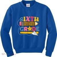 Sixth 6Th Grade Teacher Leopard Back To School Gift Kids Sweatshirt thumb 0