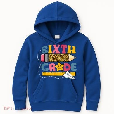 Sixth 6Th Grade Teacher Leopard Back To School Gift Kids Hoodie